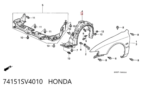 Підкрилок передній лівий Honda Accord V