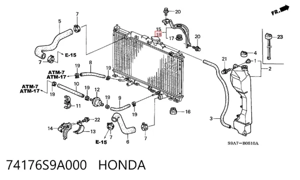  74176S9A000 Honda