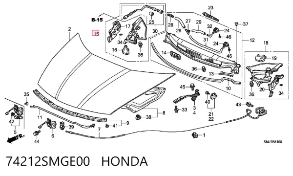  74212SMGE00 Honda