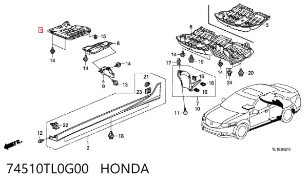 74510TL0G00 Honda