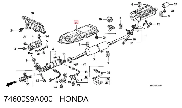 74600S9A000 Honda