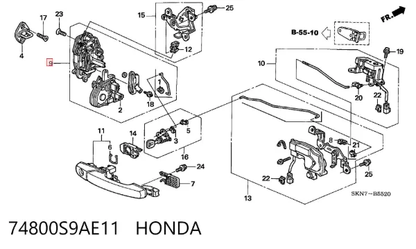  74800S9AE11 Honda