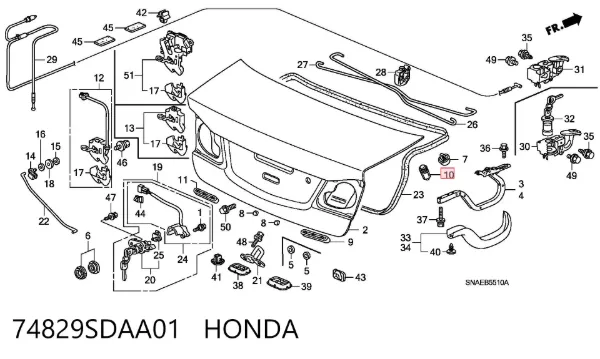  74829SDAA01 Honda
