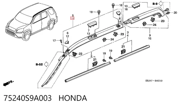  75240S9A003 Honda
