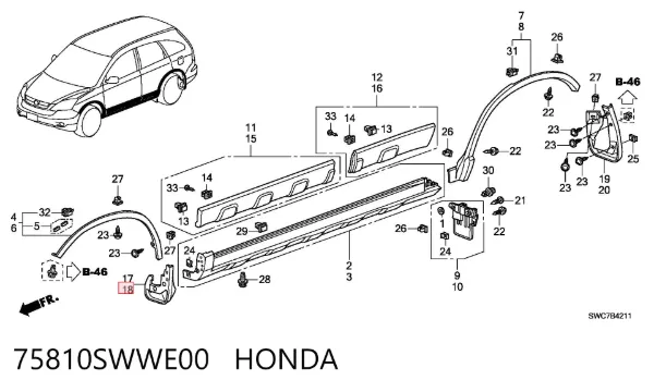  75810SWWE00 Honda
