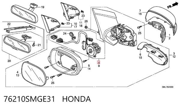  76210SMGE31 Honda