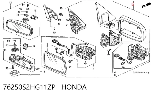  76250S2HG11ZP Honda