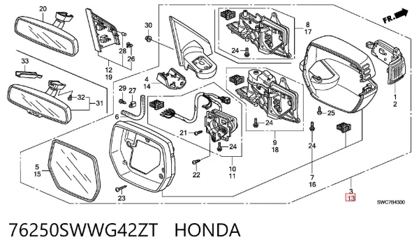  76250SWWG42ZT Honda