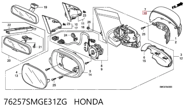  76257SMGE31ZG Honda