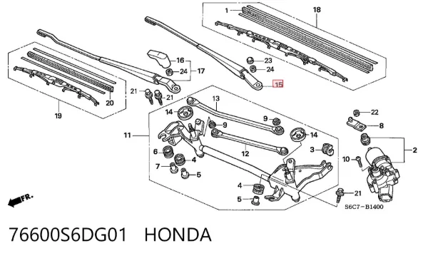 76600S6DG01 Honda
