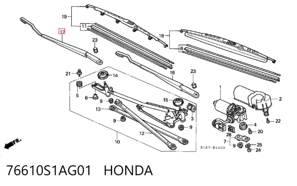 Важіль склоочисника Honda Accord VI