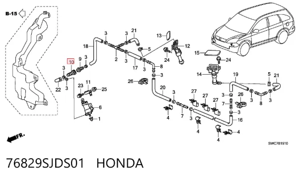  76829SJDS01 Honda
