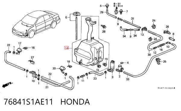  76841S1AE11 Honda
