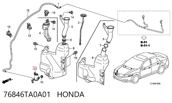 Моторчик омивача 76846TA0A01 Honda