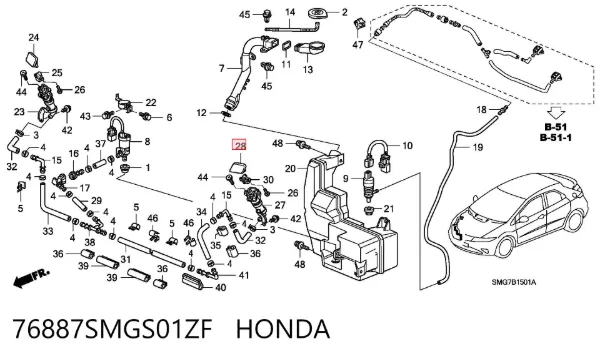  76887SMGS01ZF Honda