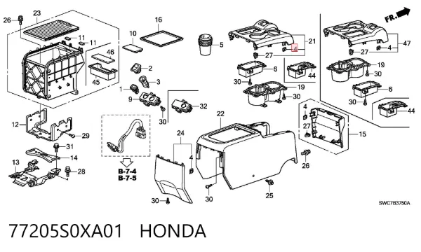  77205S0XA01 Honda