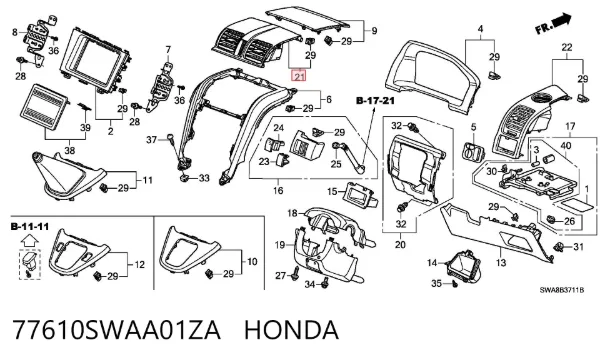  77610SWAA01ZA Honda