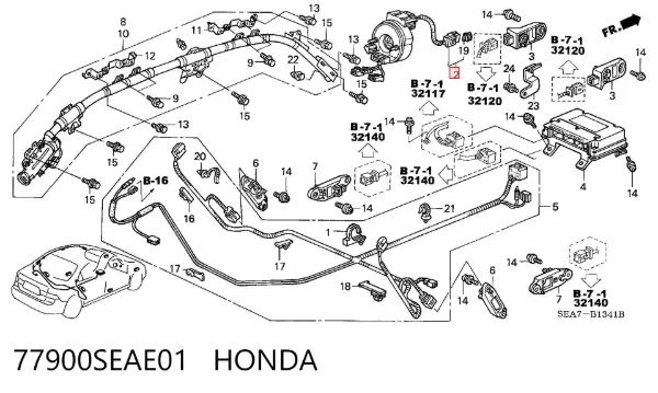 Шлейф керма 77900SEAE01 Honda