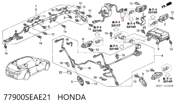 Шлейф керма 77900SEAE21 Honda