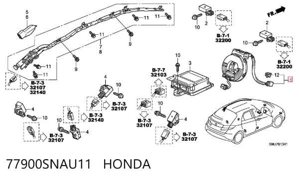 Шлейф керма 77900SNAU11 Honda