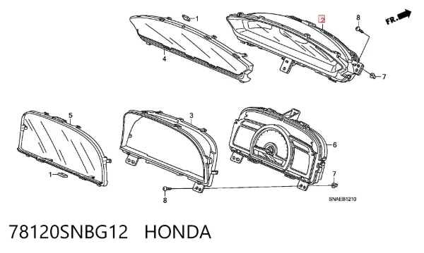 Приладова дошка-щиток приладів 78120SNBG12 Honda
