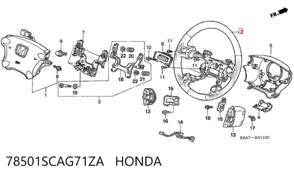 Кермо 78501SCAG71ZA Honda