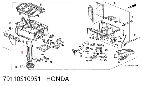 Радіатор пічки 79110S10951 Honda