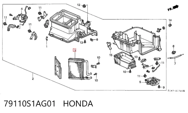 Радіатор пічки Honda Accord VI