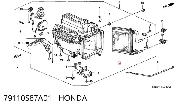 Радіатор пічки 79110S87A01 Honda