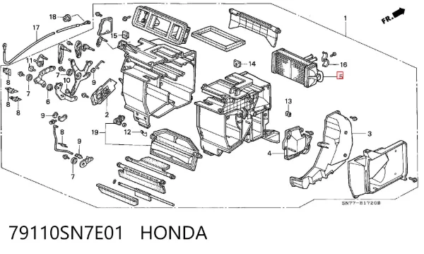 Радіатор пічки 79110SN7E01 Honda