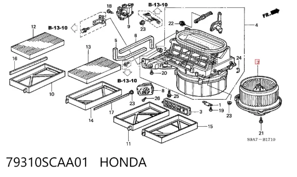 Вентилятора пічки 79310SCAA01 Honda
