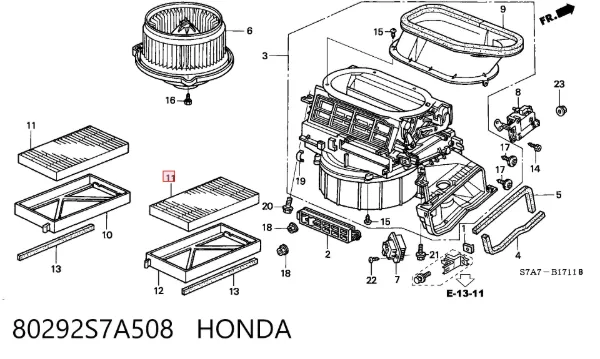 Фільтр салону 80292S7A508 Honda