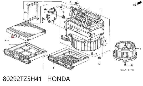 Фільтр салону 80292TZ5H41 Honda