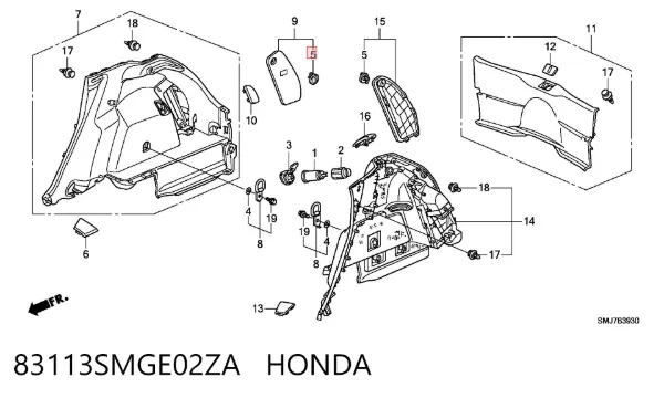  83113SMGE02ZA Honda