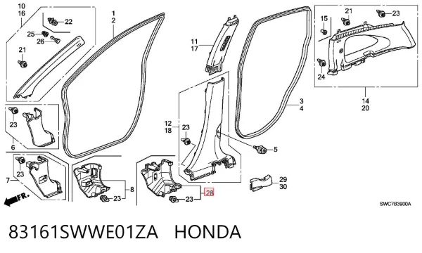  83161SWWE01ZA Honda