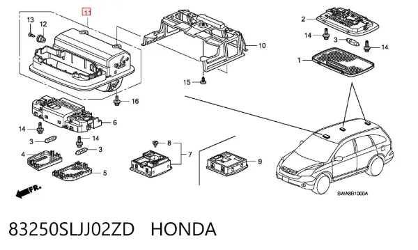  83250SLJJ02ZD Honda