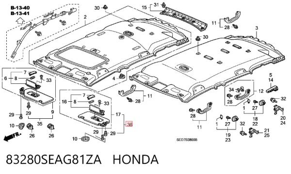 Сонцезахисний козирок 83280SEAG81ZA Honda