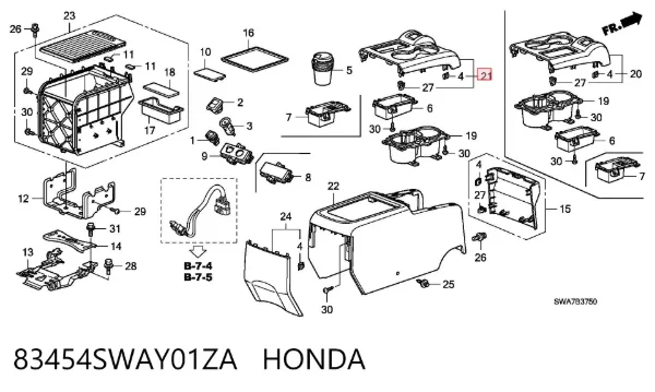  83454SWAY01ZA Honda