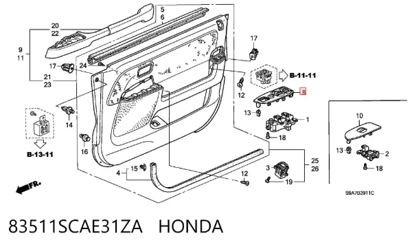  83511SCAE31ZA Honda