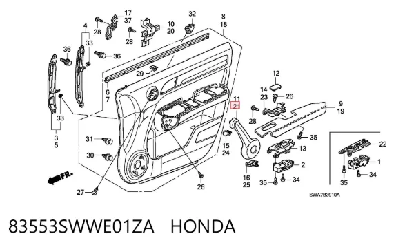  83553SWWE01ZA Honda