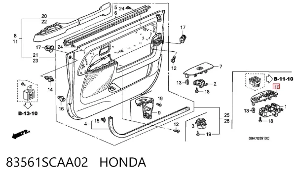  83561SCAA02 Honda