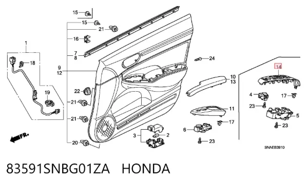  83591SNBG01ZA Honda