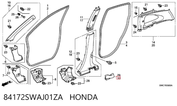  84172SWAJ01ZA Honda