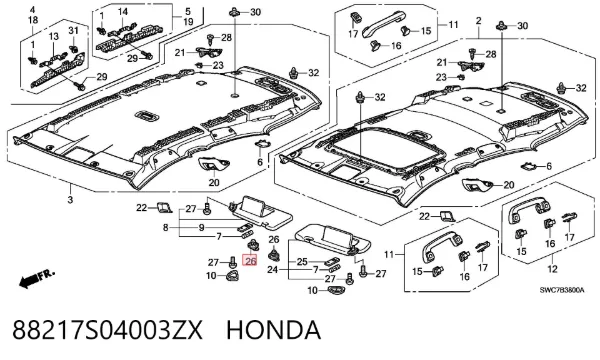  88217S04003ZX Honda