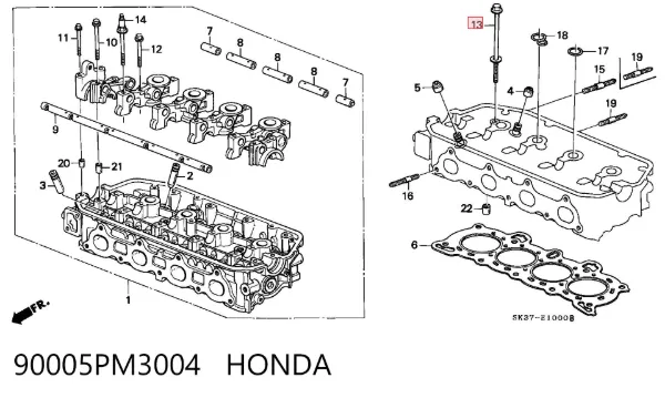Болт ГБЦ 90005PM3004 Honda