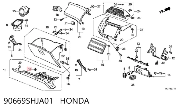  90669SHJA01 Honda