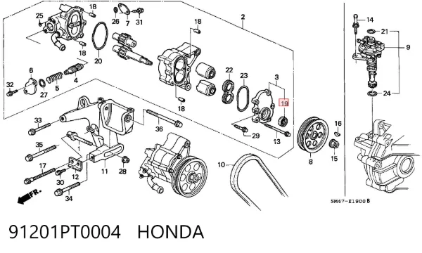 Сальник насосу г/п керма (ГПК) 91201PT0004 Honda