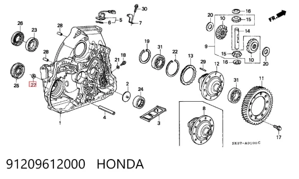 Сальник коробки передач 91209612000 Honda