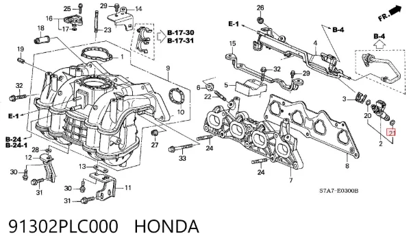 Кільце форсунки 91302PLC000 Honda