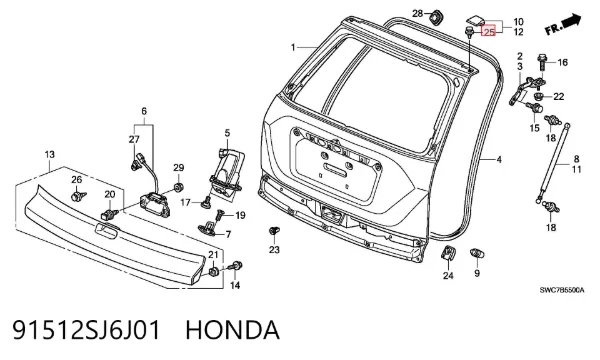  91512SJ6J01 Honda